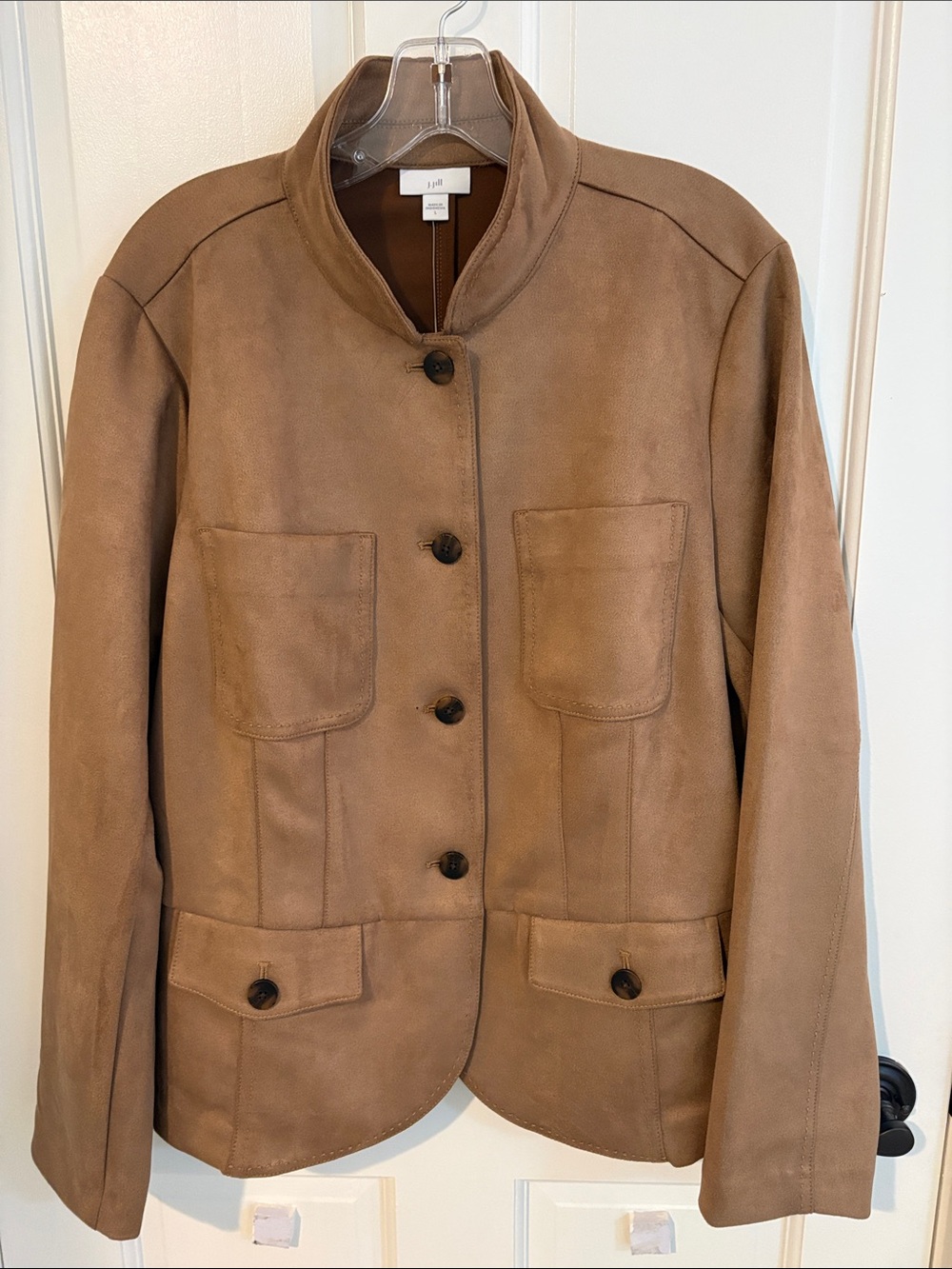 J. Jill NWT Size L Faux Suede L Jacket in Brown Tan